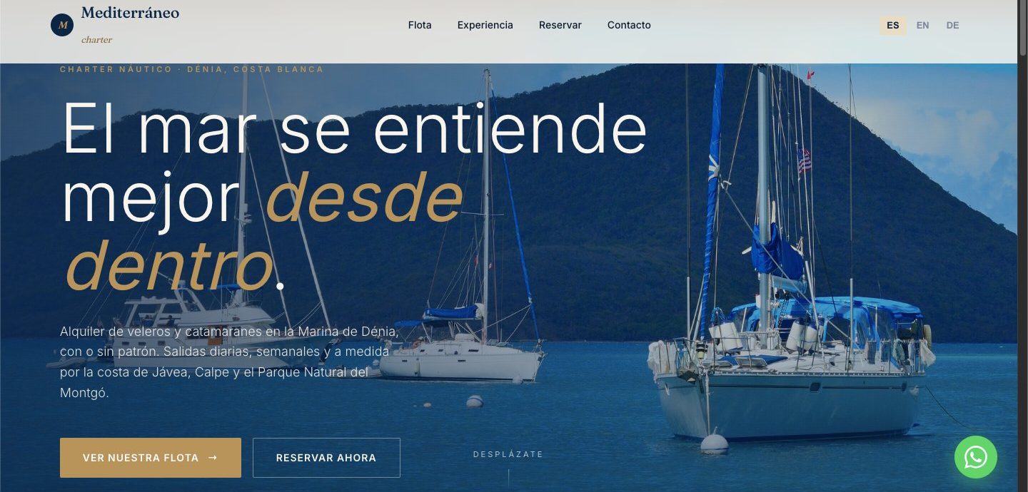 Captura del proyecto Mediterráneo Charter